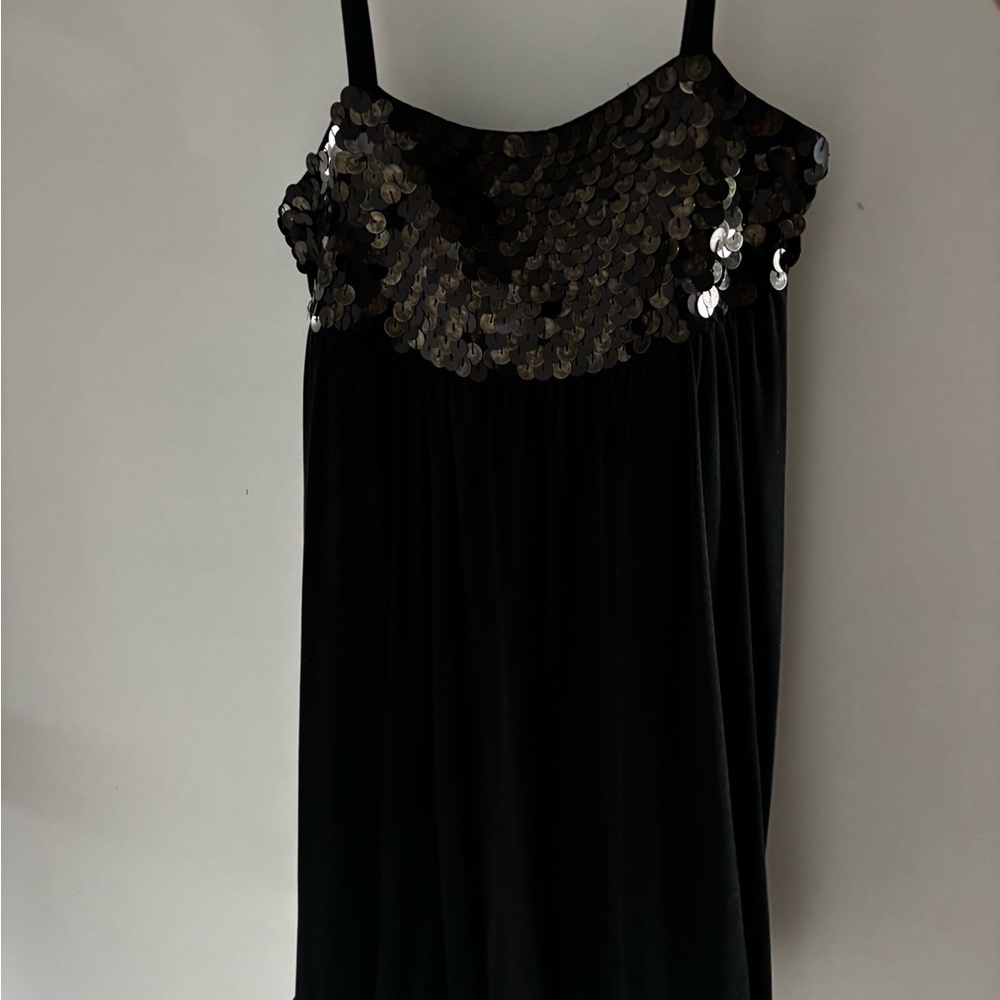 Alice + Olivia sequin black mini dress